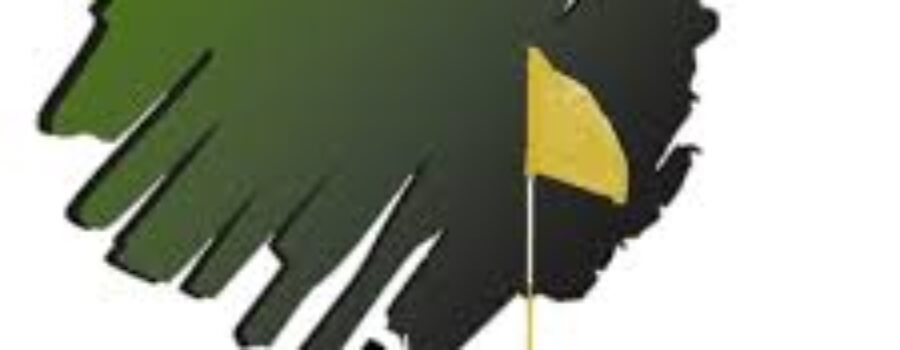 Graphic illustration of a tree with a yellow golf flag.
